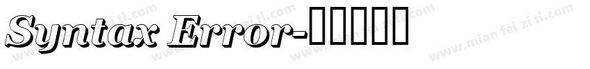 Syntax Error字体转换